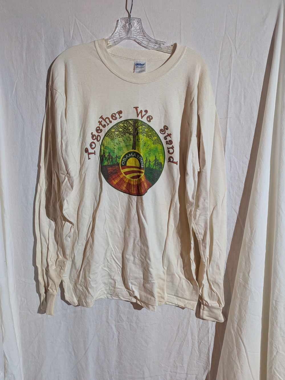 Barack Obama "Together We Stand" 2008 Campaign Long Sleeve T-shirt Size Large
